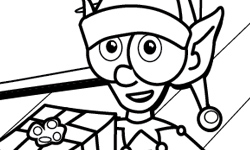 Christmas elf drawing coloring book
