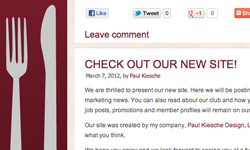 marketing dinner club website design