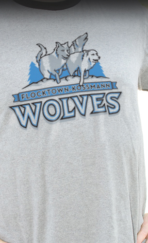 flocktown wolves logo sports spirit wear apparel