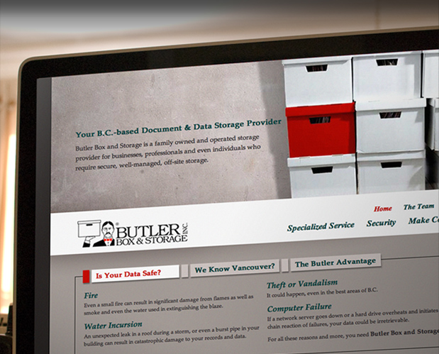 butler box and storage website design
